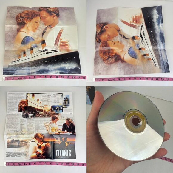 Vtg Titanic Movie‎ VHS Tape Box Set w CD Soundtrack w Collectible Poster from CD - Picture 4 of 10